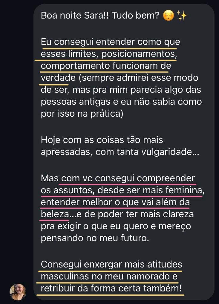 Depoimento de aluna